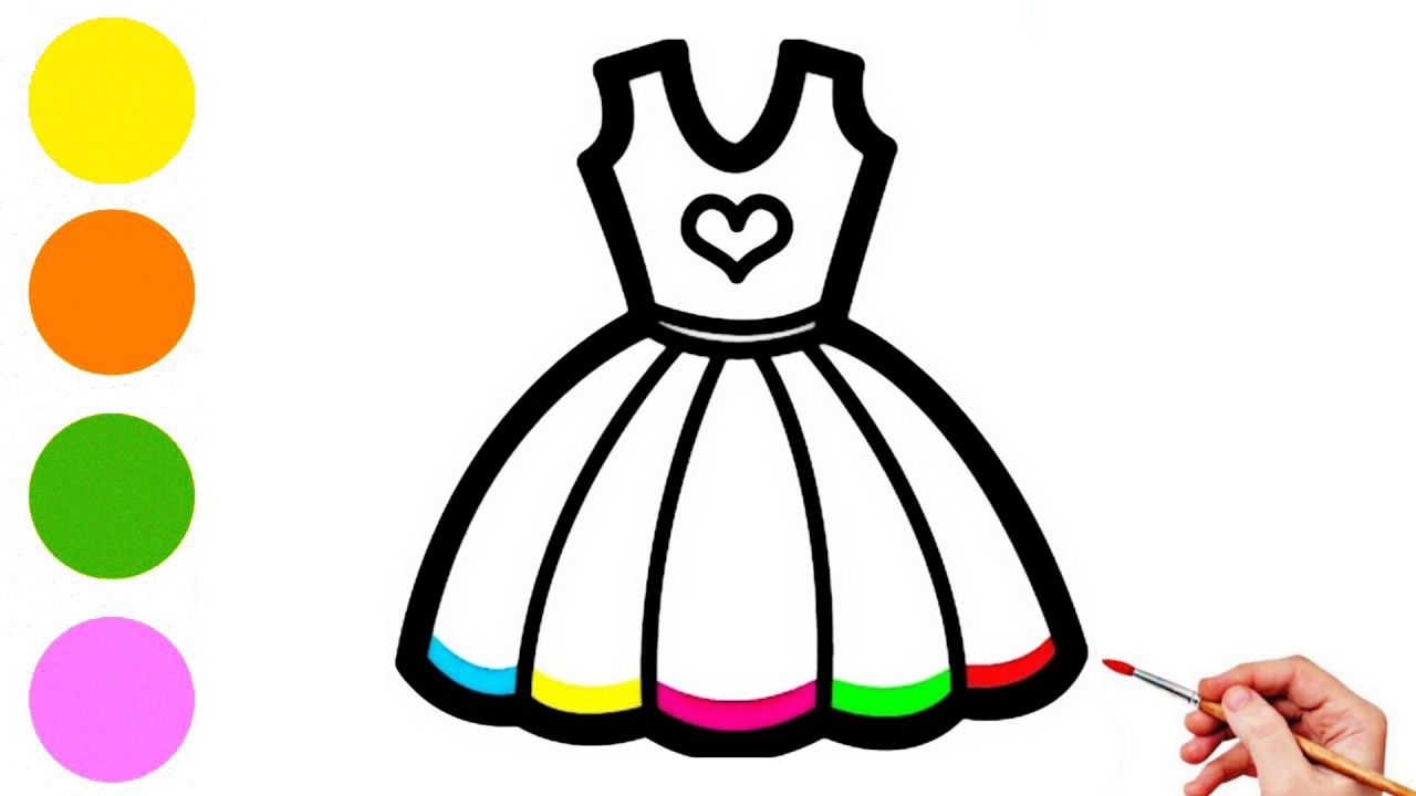 An Easy Dress Drawing for Beginners | Step by Step