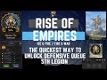 The quickest way to unlock the defensive queue  rise of empires ice  fire