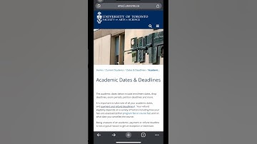 University of Toronto A&S Fall Dates & Deadlines