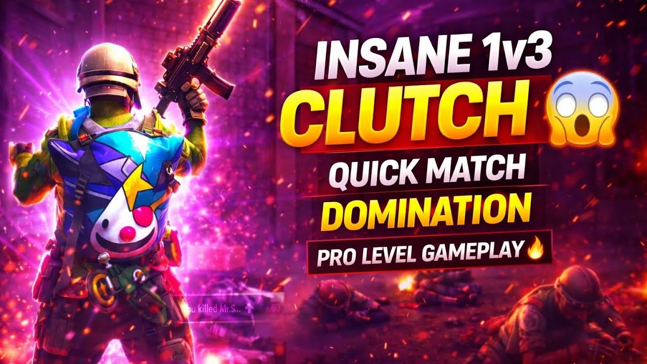 INSANE 1v3 CLUTCH | Quick Match Domination BGMI Gameplay 🔥 - YouTube