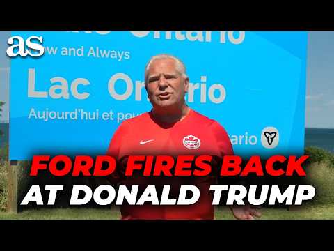Video Doug Ford DEFIES Trump with a MASSIVE LAKE ONTARIO SIGN