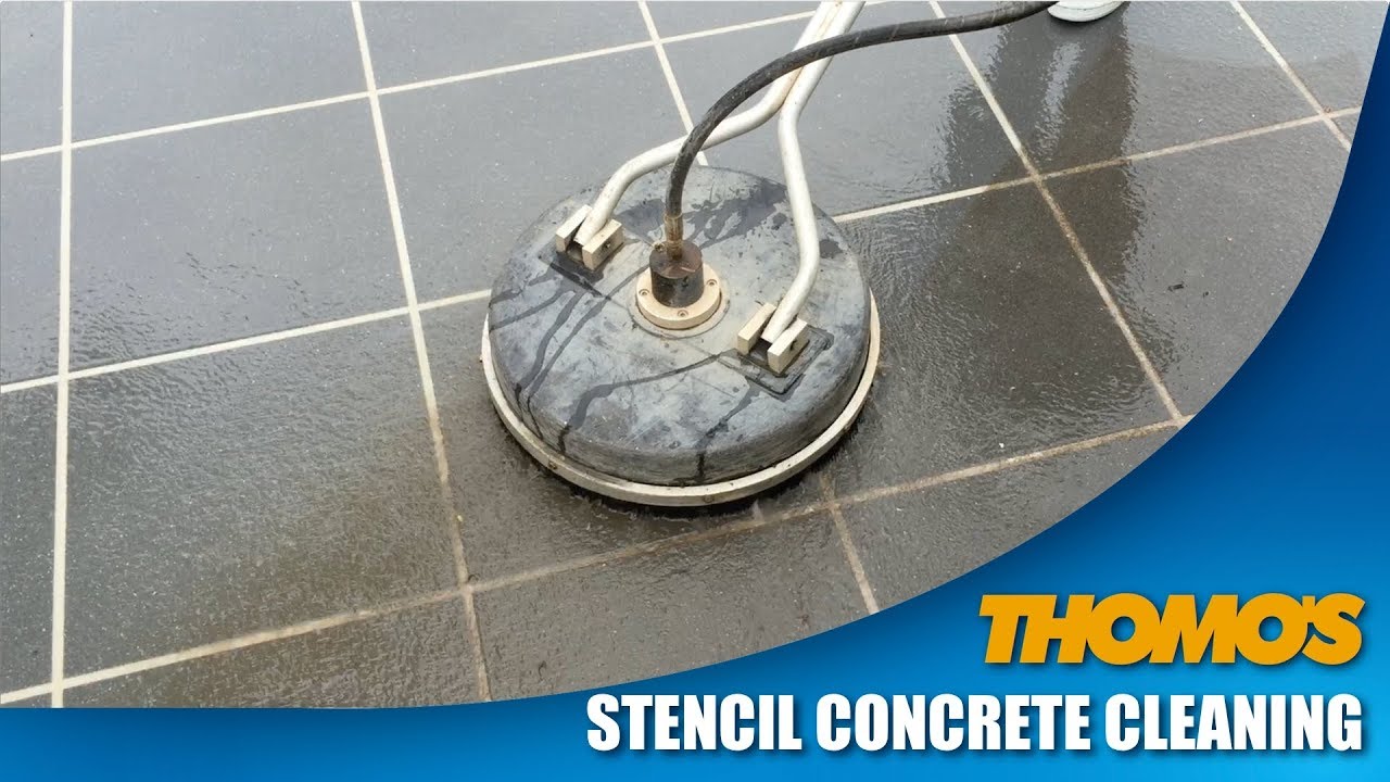 Stencil Concrete Driveway Cleaning by Thomo's High Pressure Cleaning