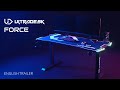 Ultradesk force gaming desk with led rgb prismatic  english trailer