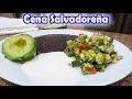 Deliciosa Cena Salvadoreña # 1 Ejotes con Huevo, Frijoles Fritos, Aguacate y Crema