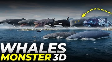 Whales Monsters Size Comparison 3D | Aircraft Whale vs Blue Whale vs Colossal Whale