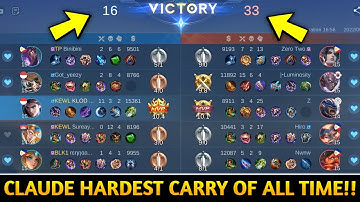 MAKE IMPOSSIBLE INTO POSSIBLE! CLAUDE HARDEST CARRY OF ALL TIME!🔥