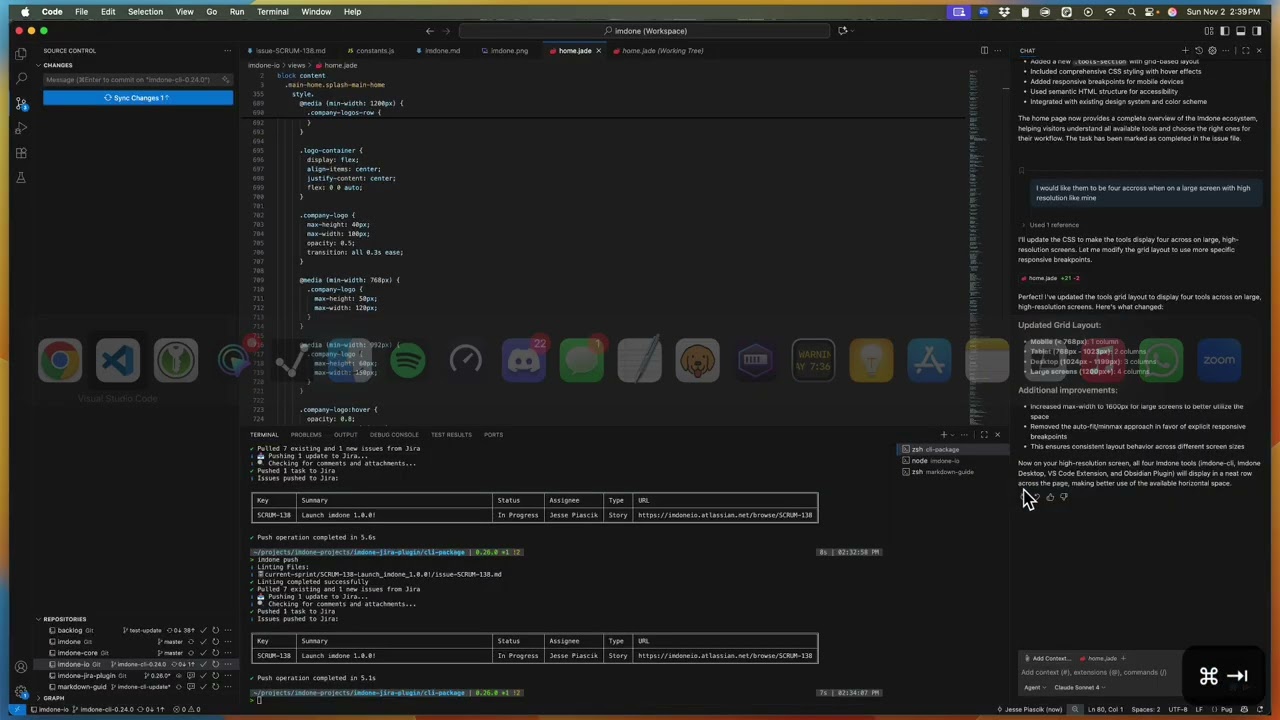 Working with Jira issues directly in VS Code using imdone-cli