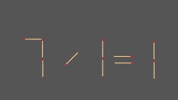 Turn the wrong equation into correct (7÷1=1) mathematics puzzle.