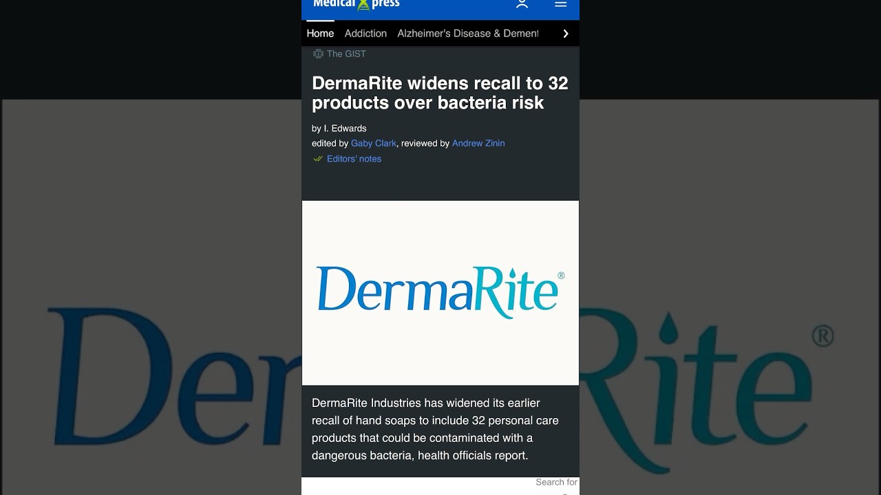 DermaRite widens recall to 32 products over bacteria risk