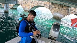 Florida Keys Bridge Diving Adventure: Protecting my Lobster from a Goliath Grouper !!!