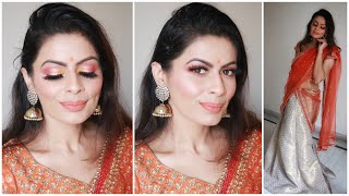 Navratri Series | Navrang - Orange | Day 4 | Navratri Makeup | Party Makeup | | Kavya K screenshot 3