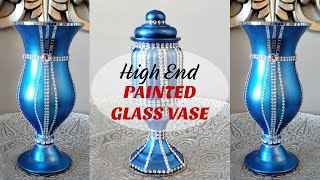Blue Metallic painted Bling Vase for Try it Tuesday.