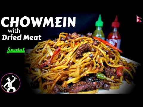 buff-chowmein-|-sukuti-chowmein-|-how-to-make-chowmein-|-nepali-chowmein-|-yummy-food-world