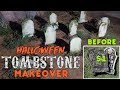 Halloween Decoration Ideas - Store Bought Halloween Tombstone Makeover - Halloween DIY