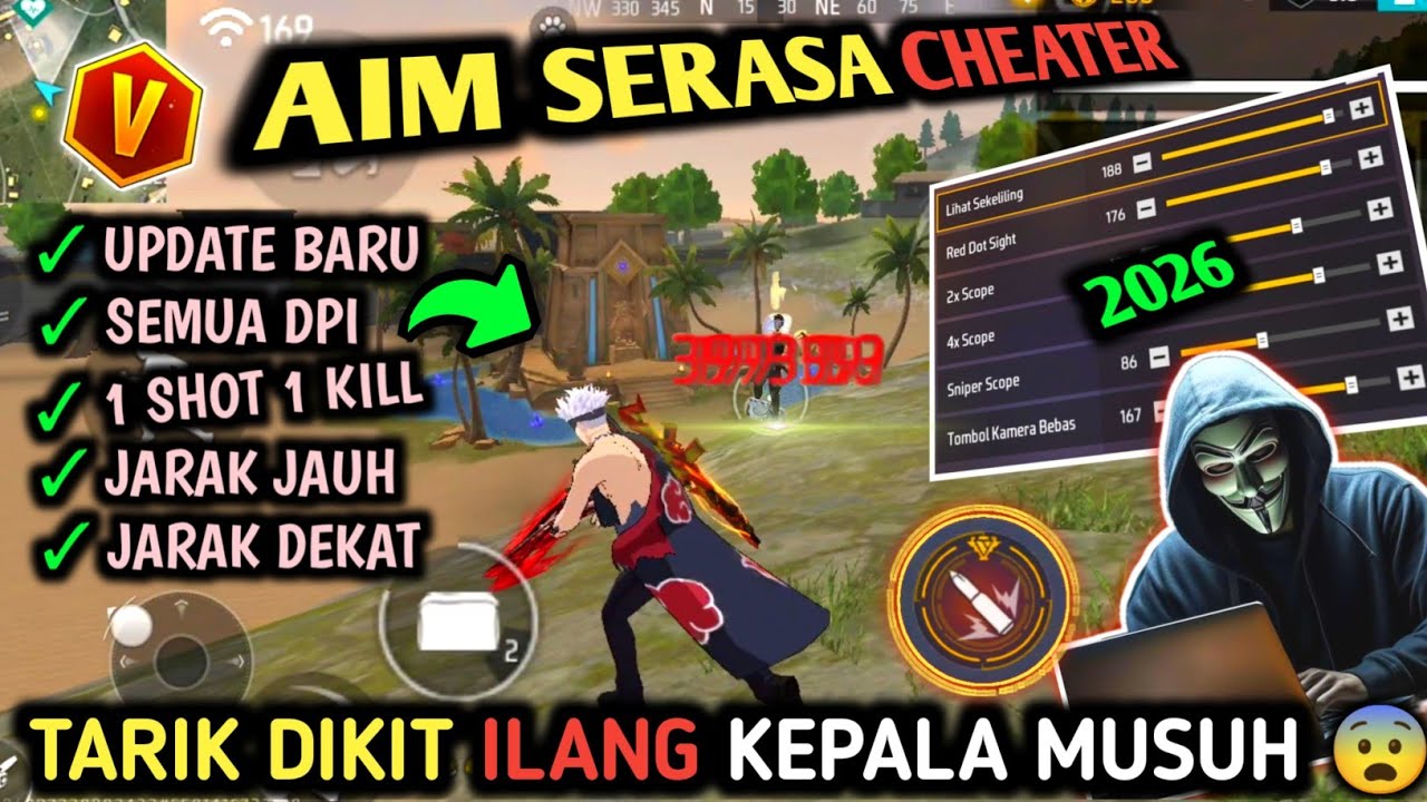 ✅ TERBAIK 2026 ( SENSI VIP FF AUTO HEADSHOT) ⚙️🔓CARA SETTING SENSITIVITAS FF AUTO HEADSHOT & SETTING