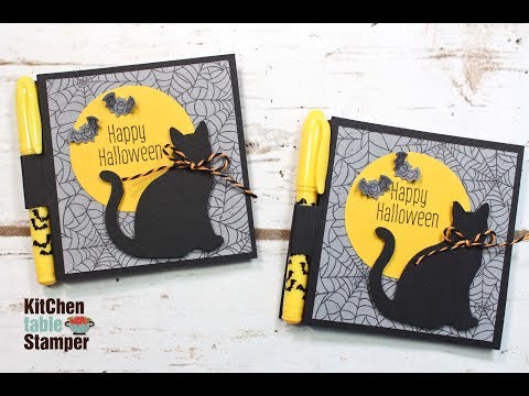Stampin' Up! To Every Season Cat Sticky Note Cover Tutorial with Kitchen Table Stamper