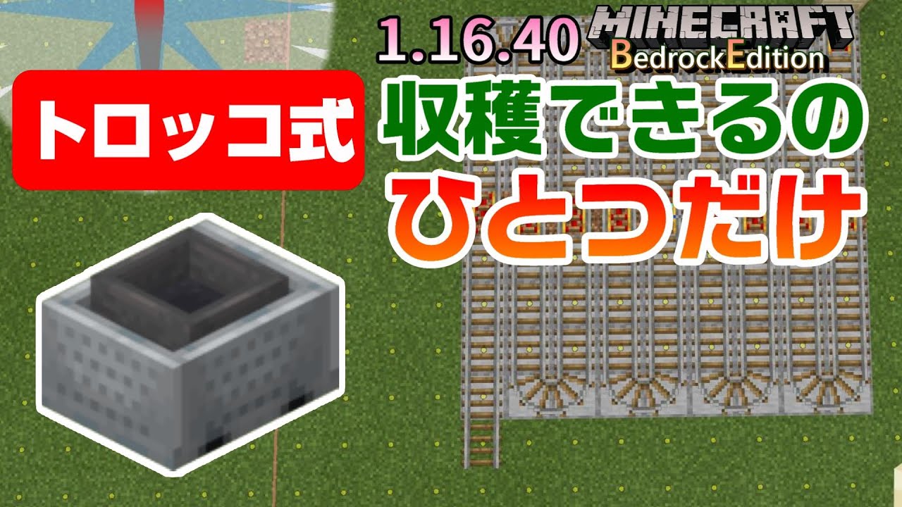 1 16 4 村人式全自動農場 トロッコ式はこの作物しか収穫できません Bedrock Win10 Mcpe Switch Ps4 Xbox マイクラ統合版 Youtube