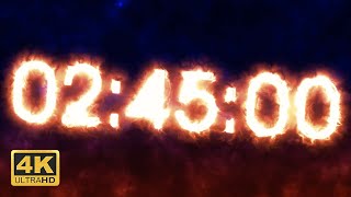 2 Hour 45 Minutes Countdown Timer - Burning [4K]