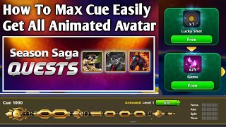 Max Your Cue Fast & Unlock All Animated Avatars! Get Free Gems #8ballpool #8poolweaver