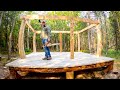 Chainsaw-Made Support Beams for the Wilderness, Bow-Legged Gazebo #43
