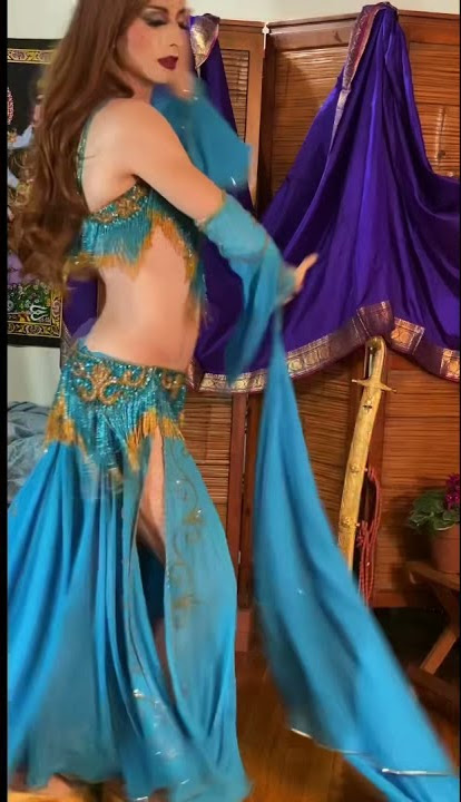 Turquoise belly dance costume from Madame Abla