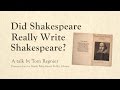 Tom Regnier — Did Shakespeare Really Write Shakespeare? (Power Point Presentation)