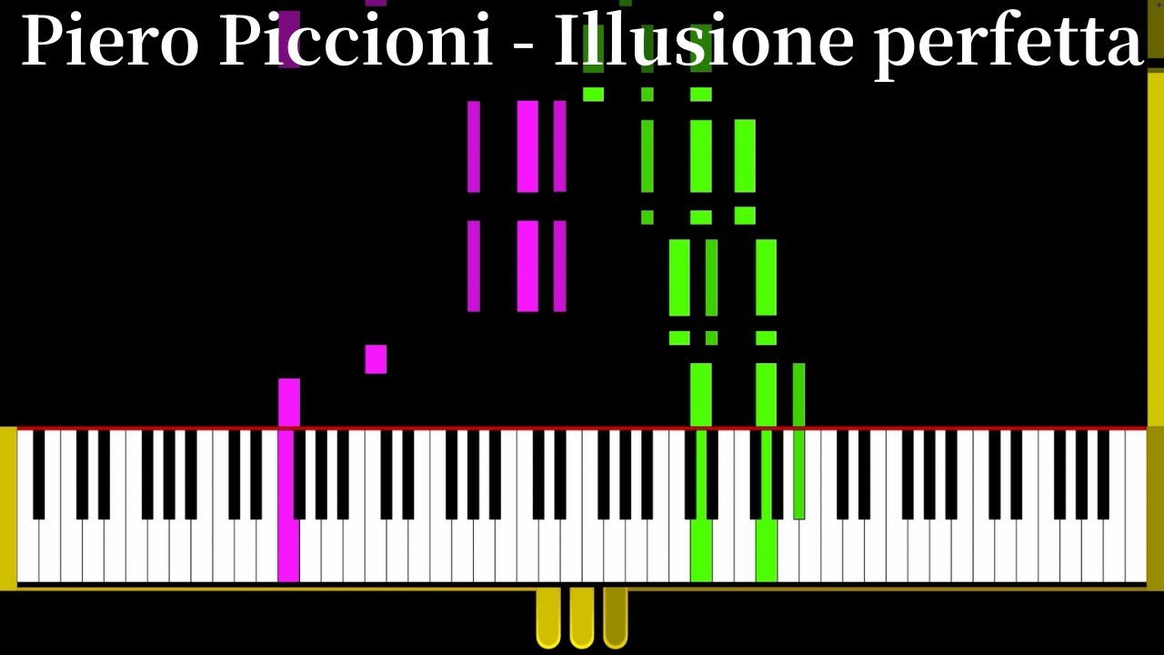 Piero Piccioni - Illusione perfetta - Piano Tutorial【Synthesia-style】