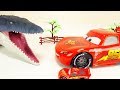 Disney Pixar Cars Jurassic World Mosasaurus Lightning McQueen Eats Spo Spo Toy Movie for kids