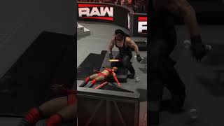 The UNDERTAKER Hits TombStone To Roxanne Perez Through The Announcers Table  #shorts #wwe #wwe2k25