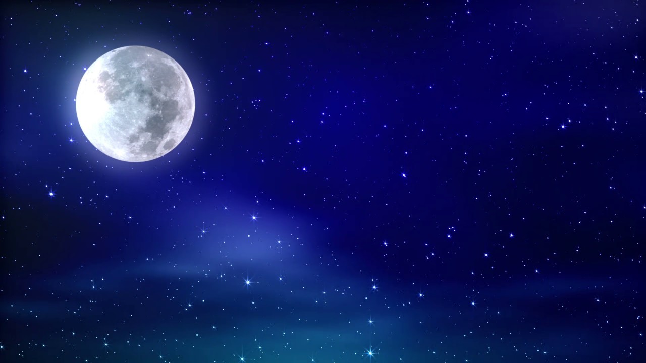 Moon and blue night sky - YouTube