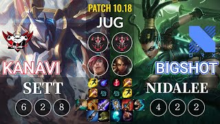 JDG Kanavi Sett vs DRX BigShot Nidalee Jungle - KR Patch 10.18