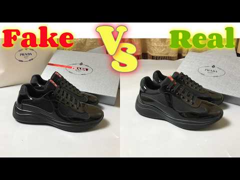 Video Real VS Fake Prada America's Cup Sneakers Black On Foot From Supkicks