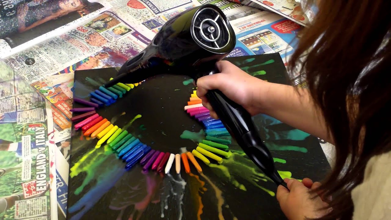 Melted Crayon Heart Canvas Melted Crayon Heart Canvas