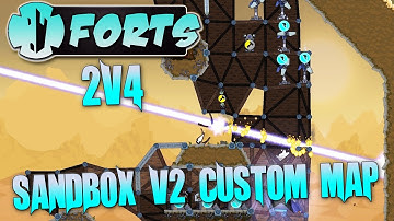 Forts Multiplayer 2v4 Gameplay Custom Map Sandbox V2, No Holes Barred