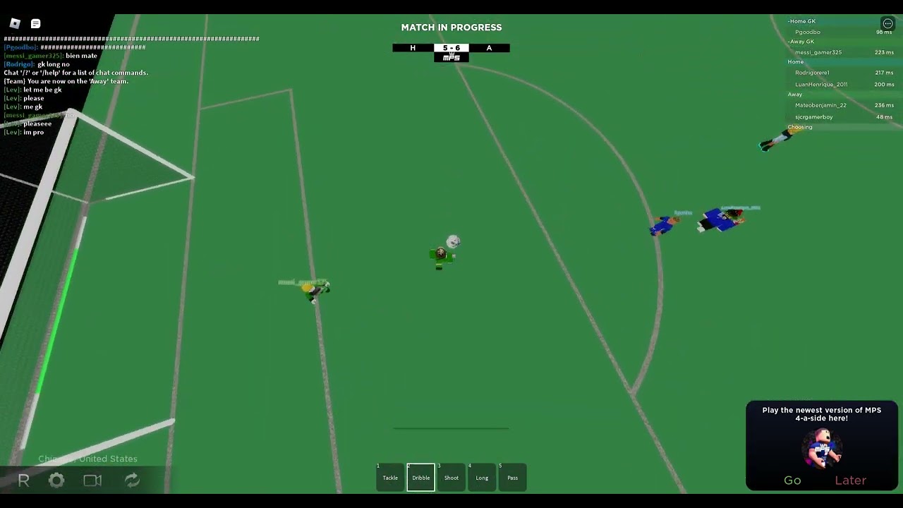 Turned into Messi for a Second Mps 4 a Side roblox