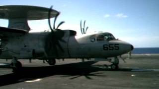 Navy E-2C Hawkeye catapulted from USS Dwight D. Eisenhower 7/18/11