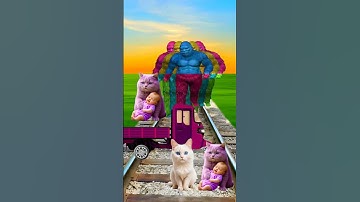 golden colors Cute cat & baby vs Gta bigfoot & 😆 driver tom 🤪vfx#funny video 🤭