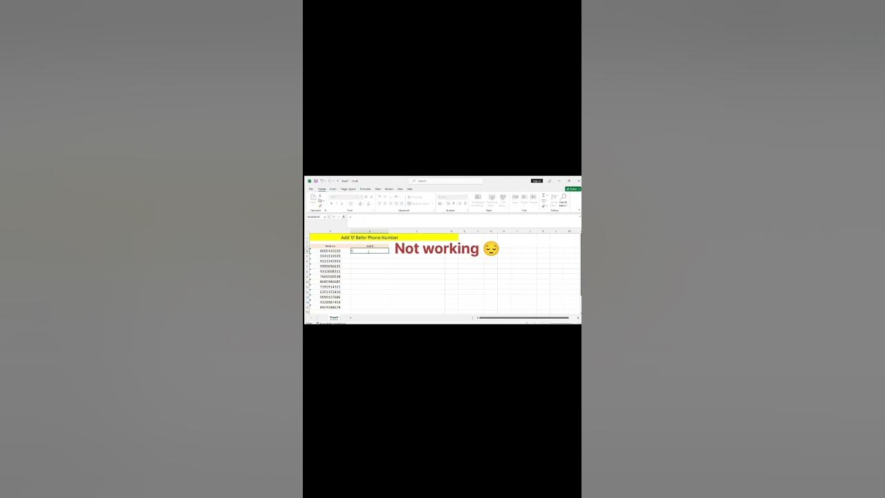 Add 0 before number excel excelformula excelshorts exceltips 