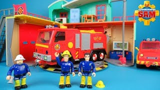 cap thuis bloed Fireman Sam Fire station by Simba and Jupiter Deluxe toys | Brandweerman Sam  - YouTube