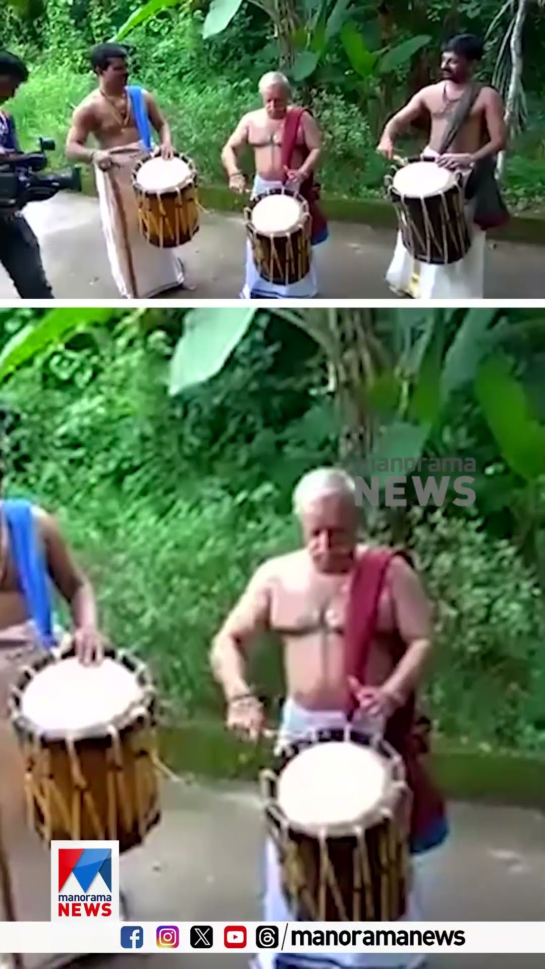 ‘വാദ്യക്കാരനായും മികവ്..!’; പി.ജയചന്ദ്രൻ ചെണ്ട കൊട്ടുന്ന അപൂർവ ദൃശ്യം പങ്കുവച്ച് ബി.കെ.ഹരിനാരായണൻ