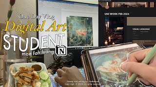 Digital Art vlog 💻🍵 1 วันของเด็กดิจิทัลอาร์ต มฟล. ช่วงใกล้สอบกลางภาค📝