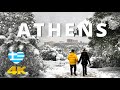 The most beautiful city in the World: Greece's Athens and the Acropolis blanketed in snow