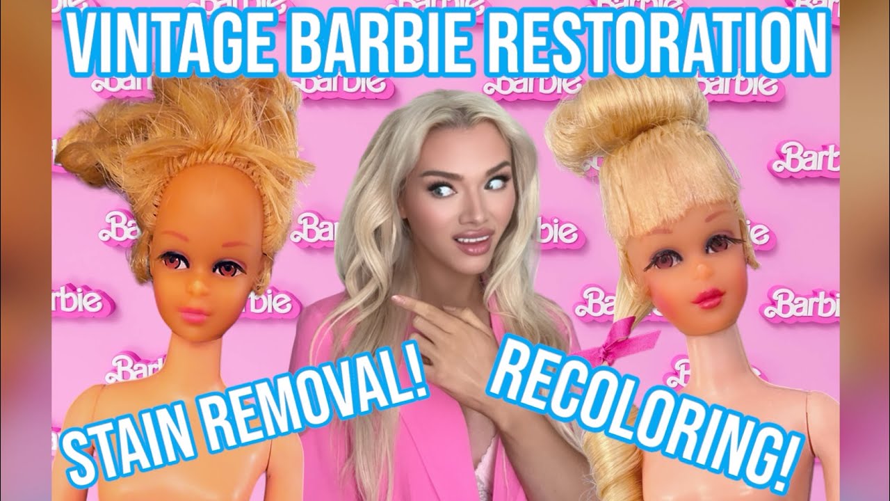 VINTAGE BARBIE RESTORATION TUTORIAL! STAIN REMOVAL ON BARBIE VINYL! HOW TO RECOLOR BARBIE VINYL!