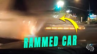 Car Tried Turning Left Then a Stolen Van Rammed Into It in the Middle of the Intersection