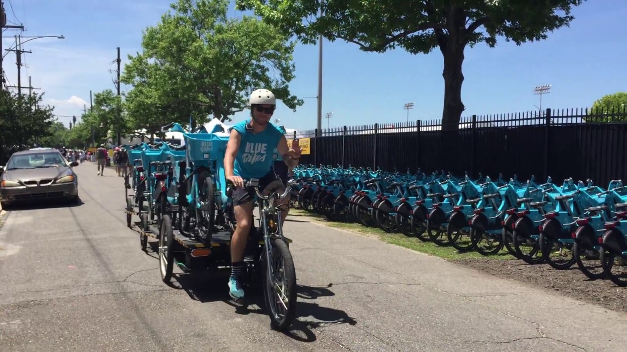 Pedal Truck for relocating Bike Share bikes video by Blue Bikes YouTube