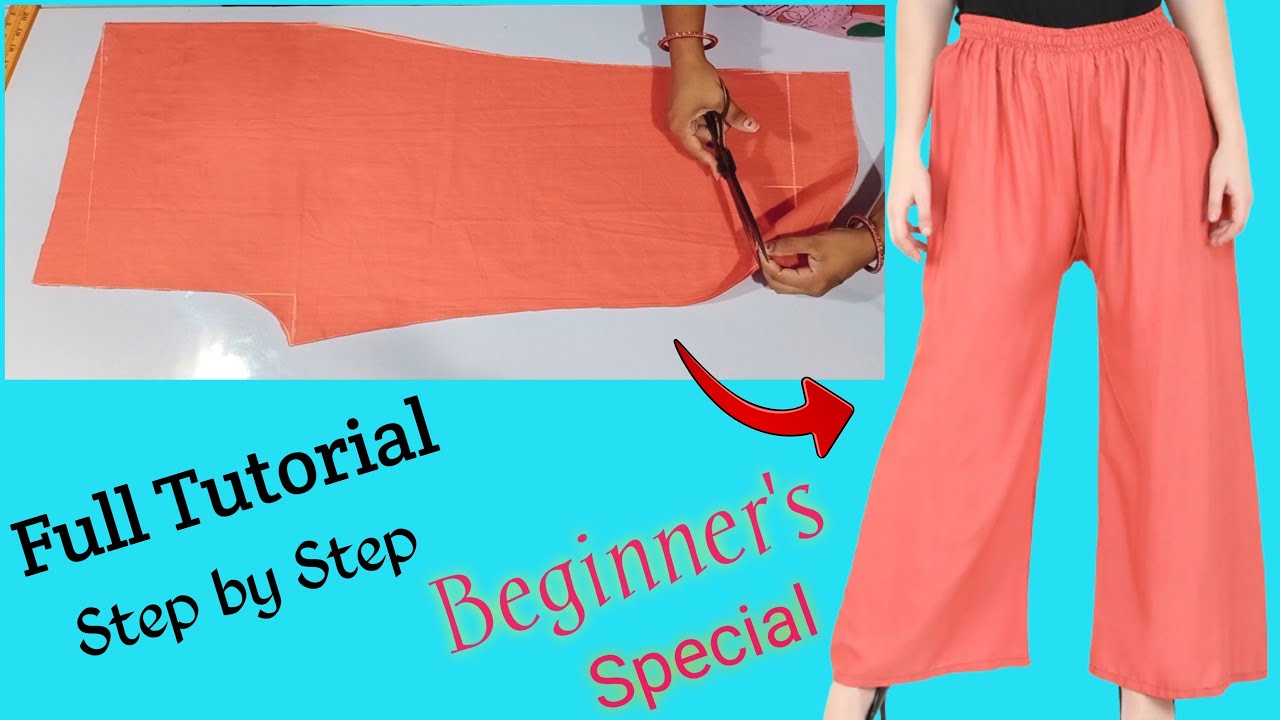Palazzo pant Cutting and Stitching Full 