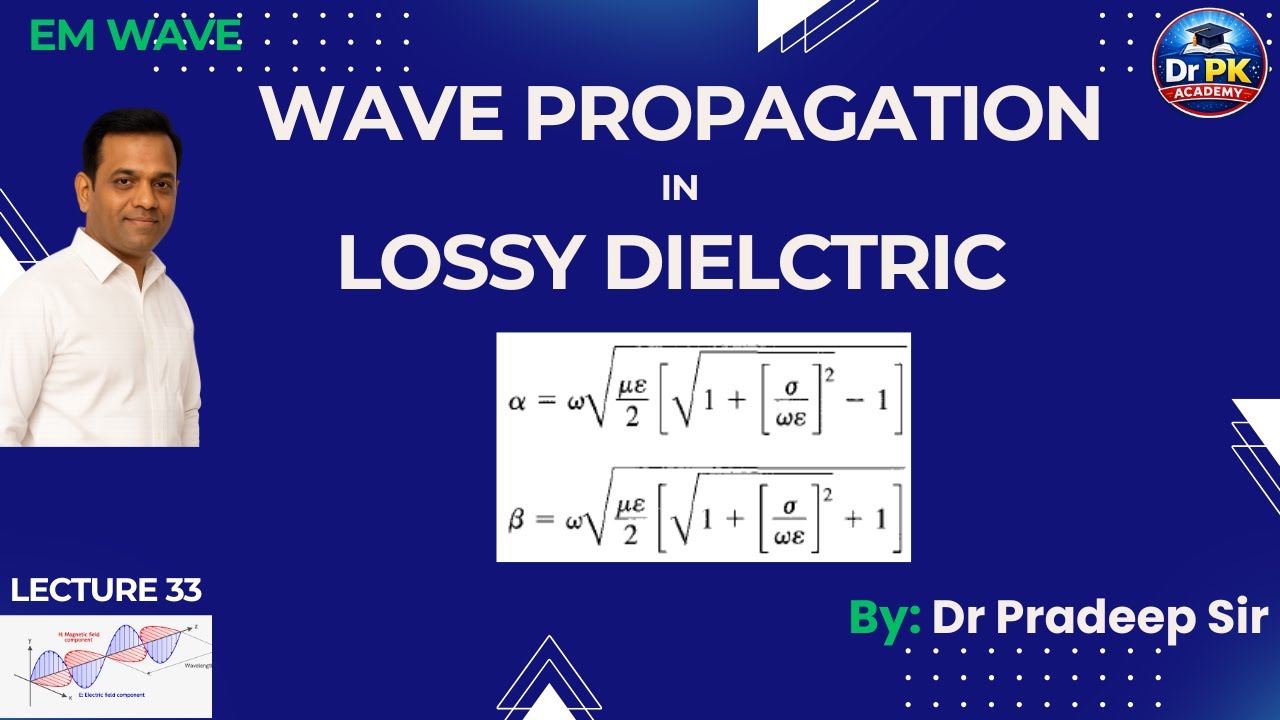 Wave Propagation in Lossy Dielectric/Conducting Medium| EMFT | Gate ...