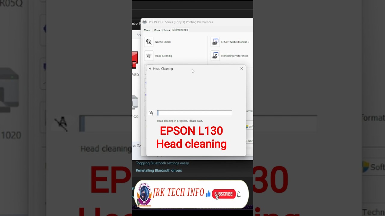How to cleaning Head Epson L130 ,Epson L130 Power Ink Flushing windows 11, #viral ,#shorts