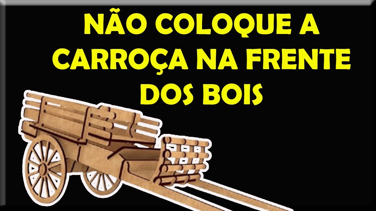 Não coloque a carroça na frente dos bois Acelerador de Negócios YouTube Não coloque a carroça na frente dos bois Acelerador de Negócios YouTube