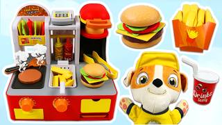 Paw Patrol Rubble Cooks At The Toy Hamburger Restaurant!